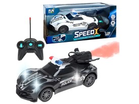 Auto policia radio control con lanza humo